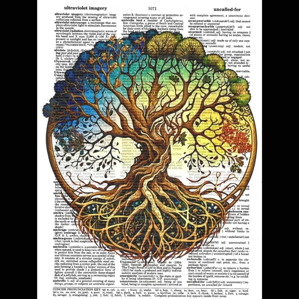 Tree of Life Spiritual Nature Dictionary Art Print